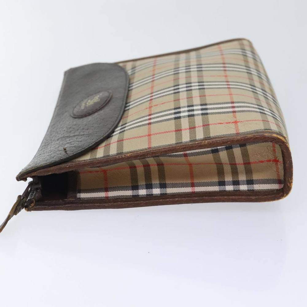Burberrys Nova Check Clutch Bag Canvas Beige Auth ti2111 - Picture 4 of 16